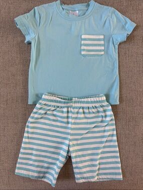 Toddler Aqua Stripe Pocket Set